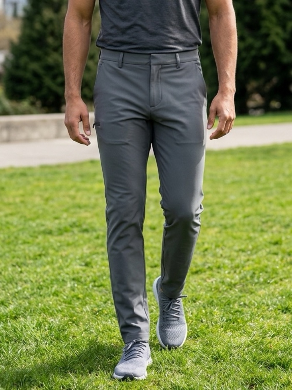 NWT NOBULL Men’s Golf Pants Gray Flat Front Straight Leg - Size 33 x 34